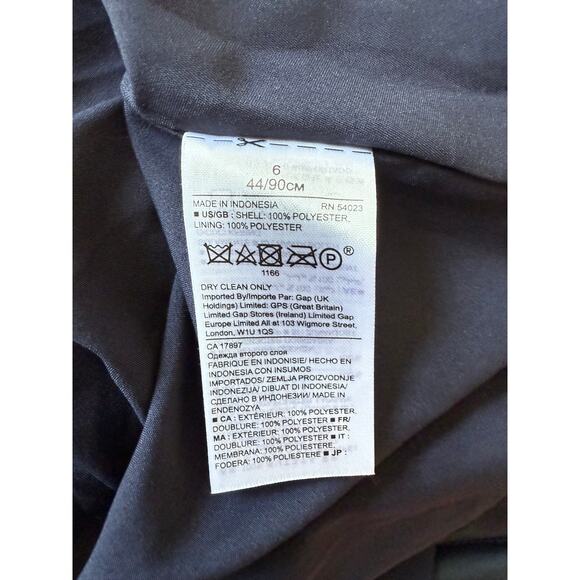 Banana Republic Navy Flutter Sleeve Dress Size 6 Pockets V-Neck Fit & Flare - Picture 7 of 7